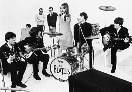 The Beatles on the set of A Hard Day's Night